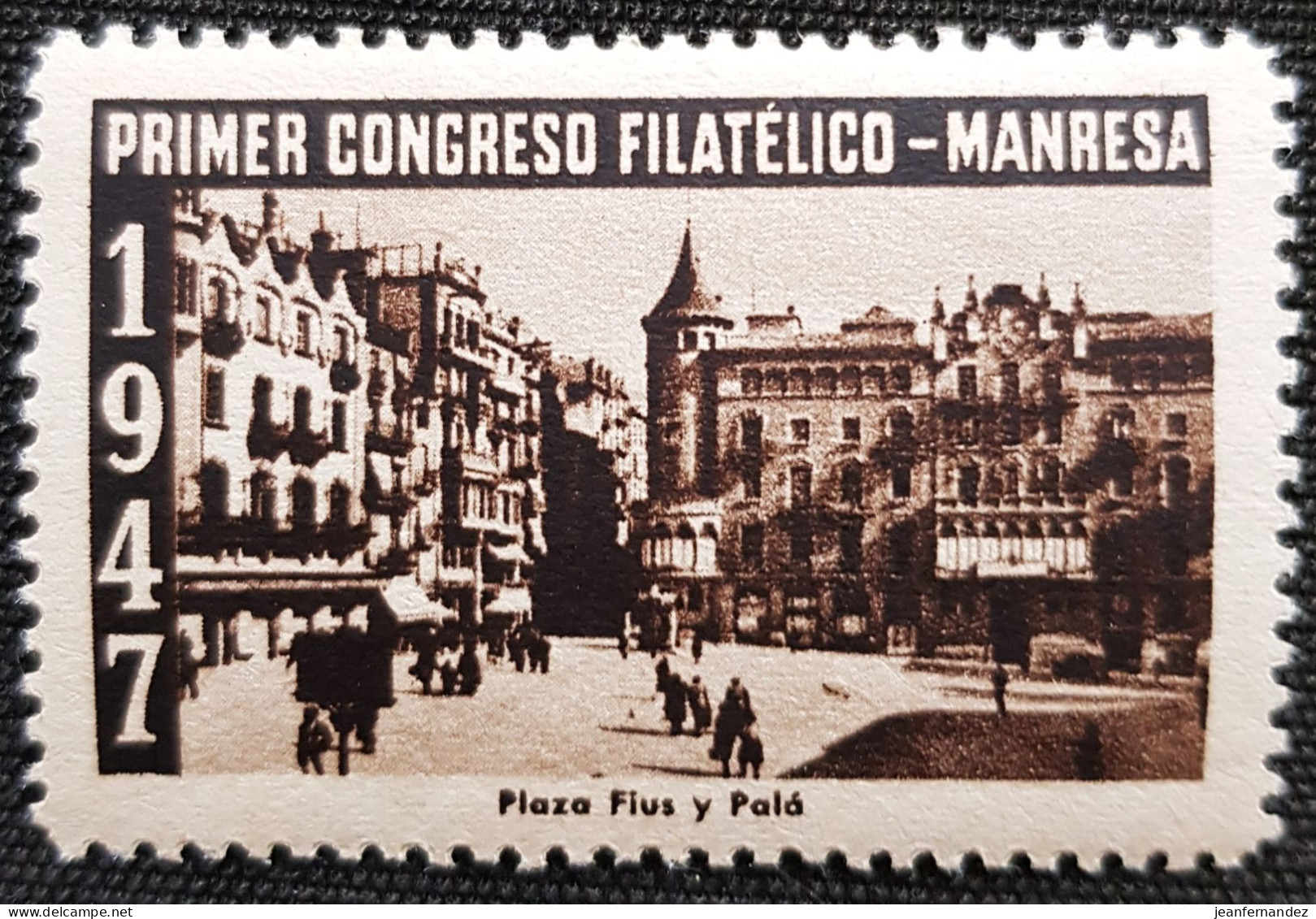 VIÑETAS 1947 Primer Congreso Filatélico, MANRESA Neuf Sans Trace De Charnière - Beneficenza