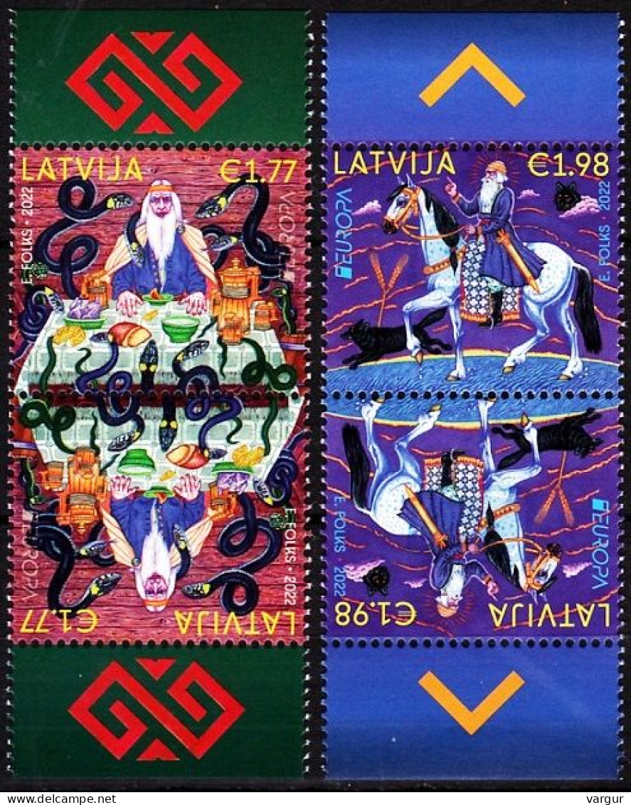 LATVIA 2022-09 EUROPA: Stories And Myths. Snakes Horse. TB Pairs, MNH - 2022