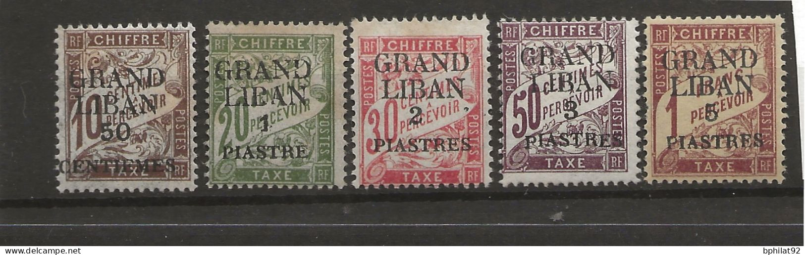 !!! GRAND LIBAN, LOT DE 5 TAXES NEUVES ﹡ - Timbres-taxe