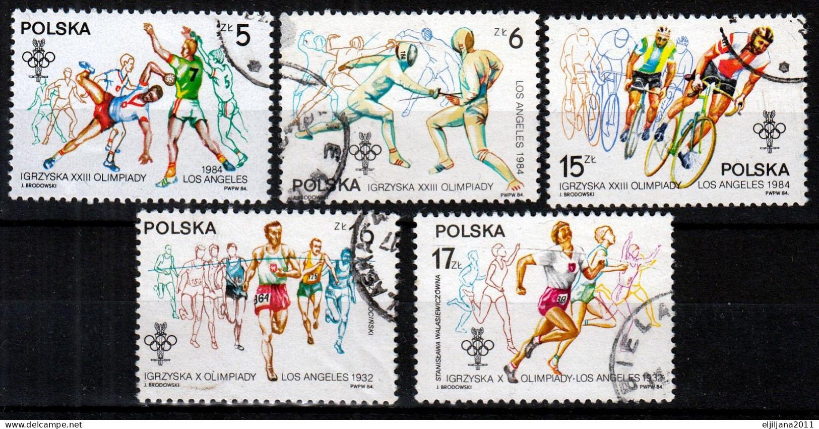 ⁕ Poland / Polska 1984 ⁕ Olympic Games Mi.2913-2917 (missing 2118) ⁕ 5v Used - Used Stamps