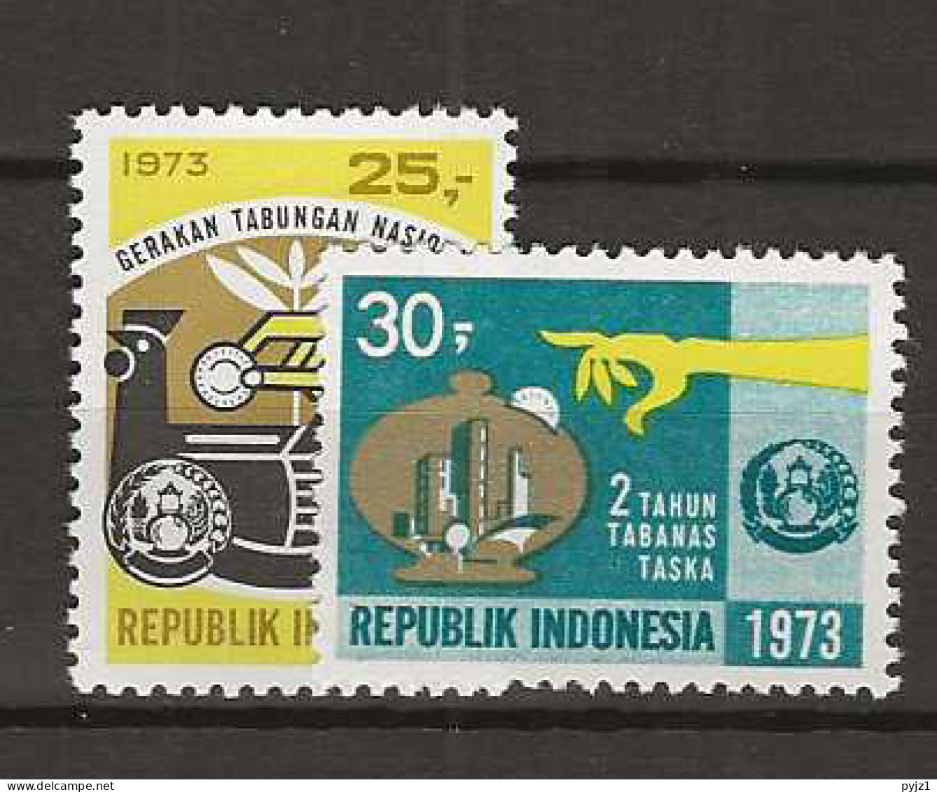 1973 MNH Indonesia Mi 733-34  Postfris** - Indonesia