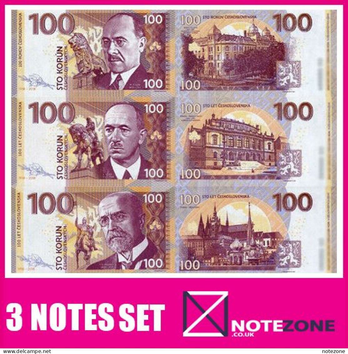 3 Notes Set! Matej Gabris 10 Złotych 2017 Poland Paper Fantasy Banknote - Czechoslovakia