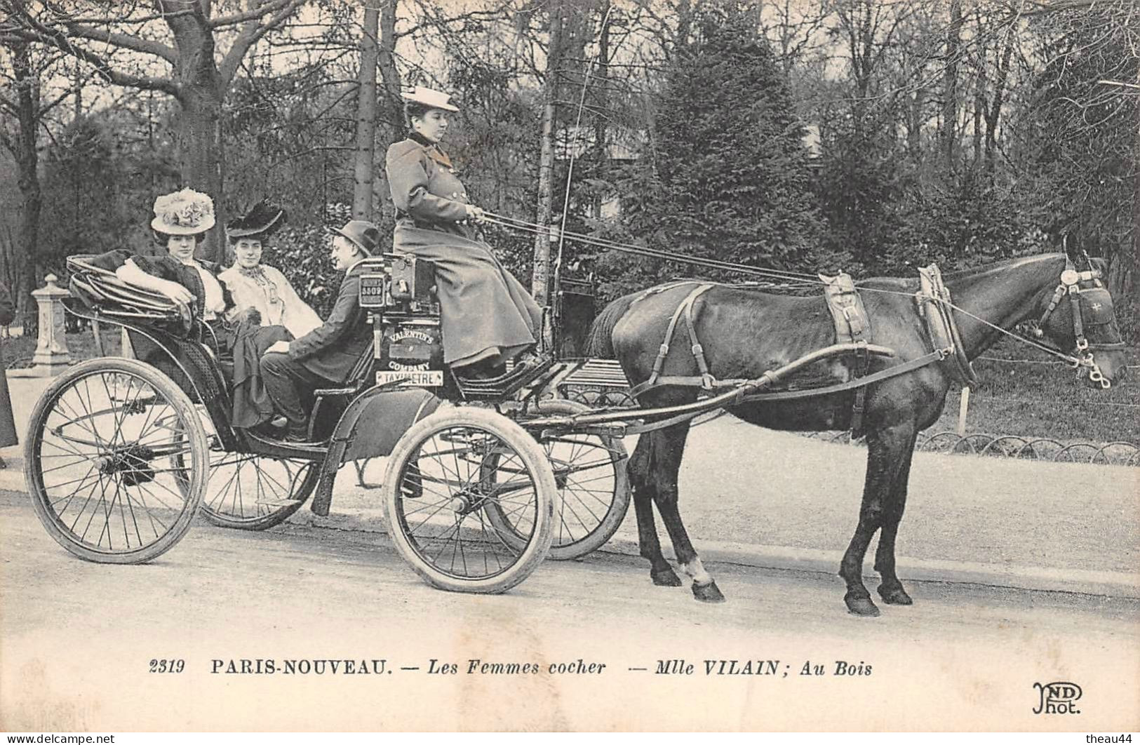¤¤  -   PARIS NOUVEAU  -  Lot De 2 Cartes  -  Femmes Cochères  -  Mlle Vilain  -  Attelage De Chevaux      -  ¤¤ - Public Transport (surface)