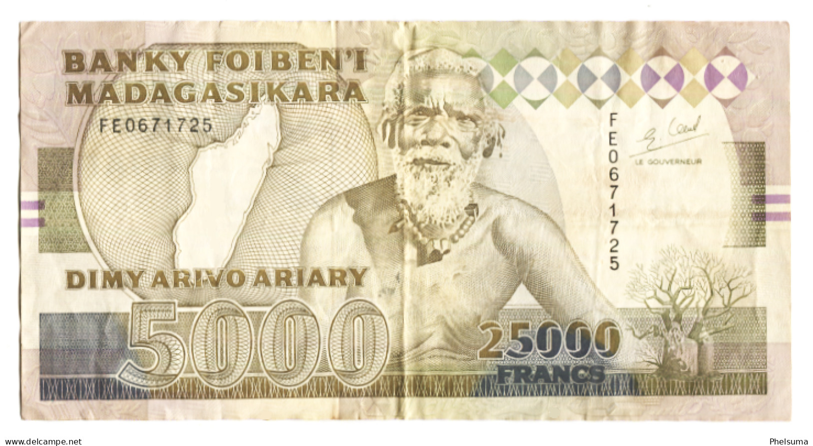 De La Reunion :  Billet De 25 000 Francs - Banque De Madagascar 1993 - Madagascar