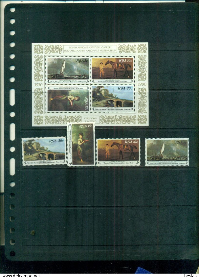 AFRIQUE DU SUD TABLEAUX DE LA GALERIE NATIONAL DE CAPE TOWN 4 VAL+ BF NEUFS A PARTIR DE 0.75  EUROS - Unused Stamps