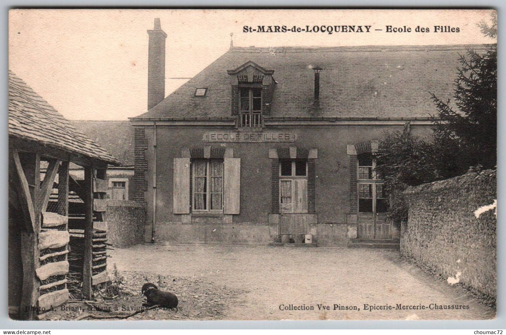 (72) 2851, Saint St Mars De Locquenay, Collection Vve Pison, Briant éditeur, Ecole Des Filles, état - Autres & Non Classés