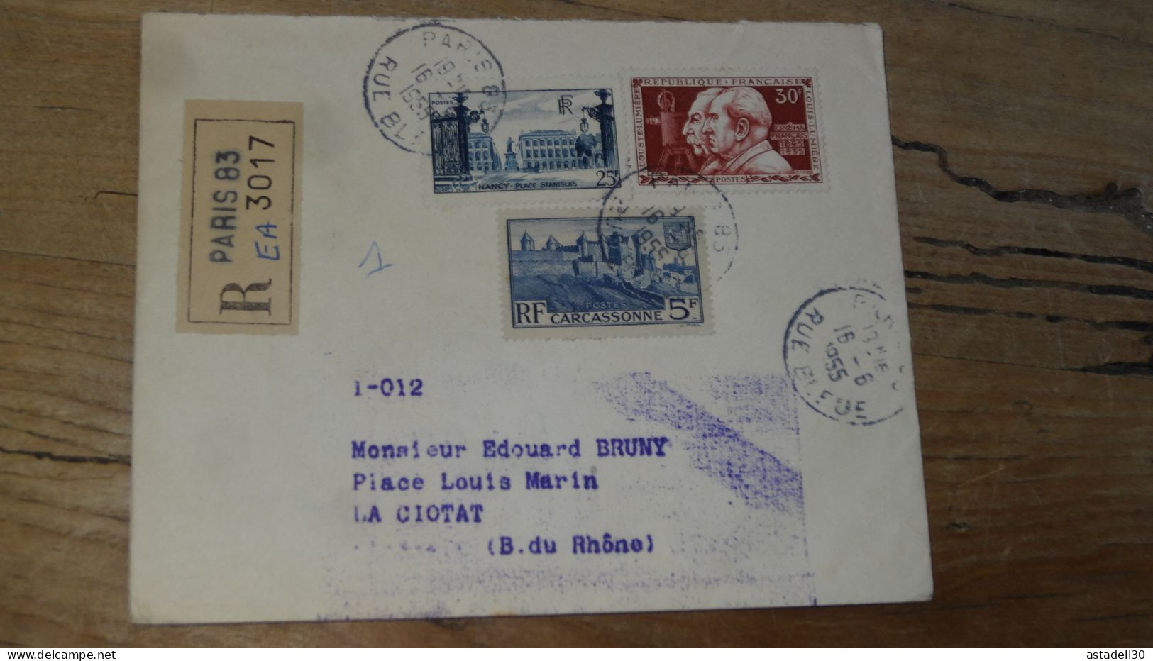 Enveloppe Recommandée PARIS Pour LA CIOTAT - 1955  ............BOITE1.......... 466 - 1921-1960: Periodo Moderno