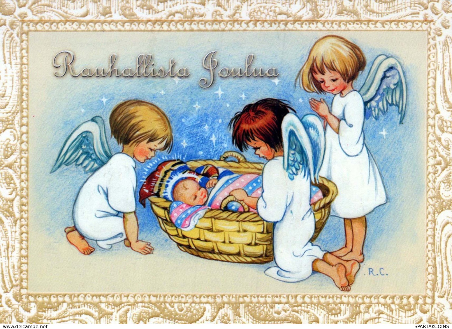 ANGEL Happy New Year Christmas Vintage Postcard CPSM #PAS749.A - Angels