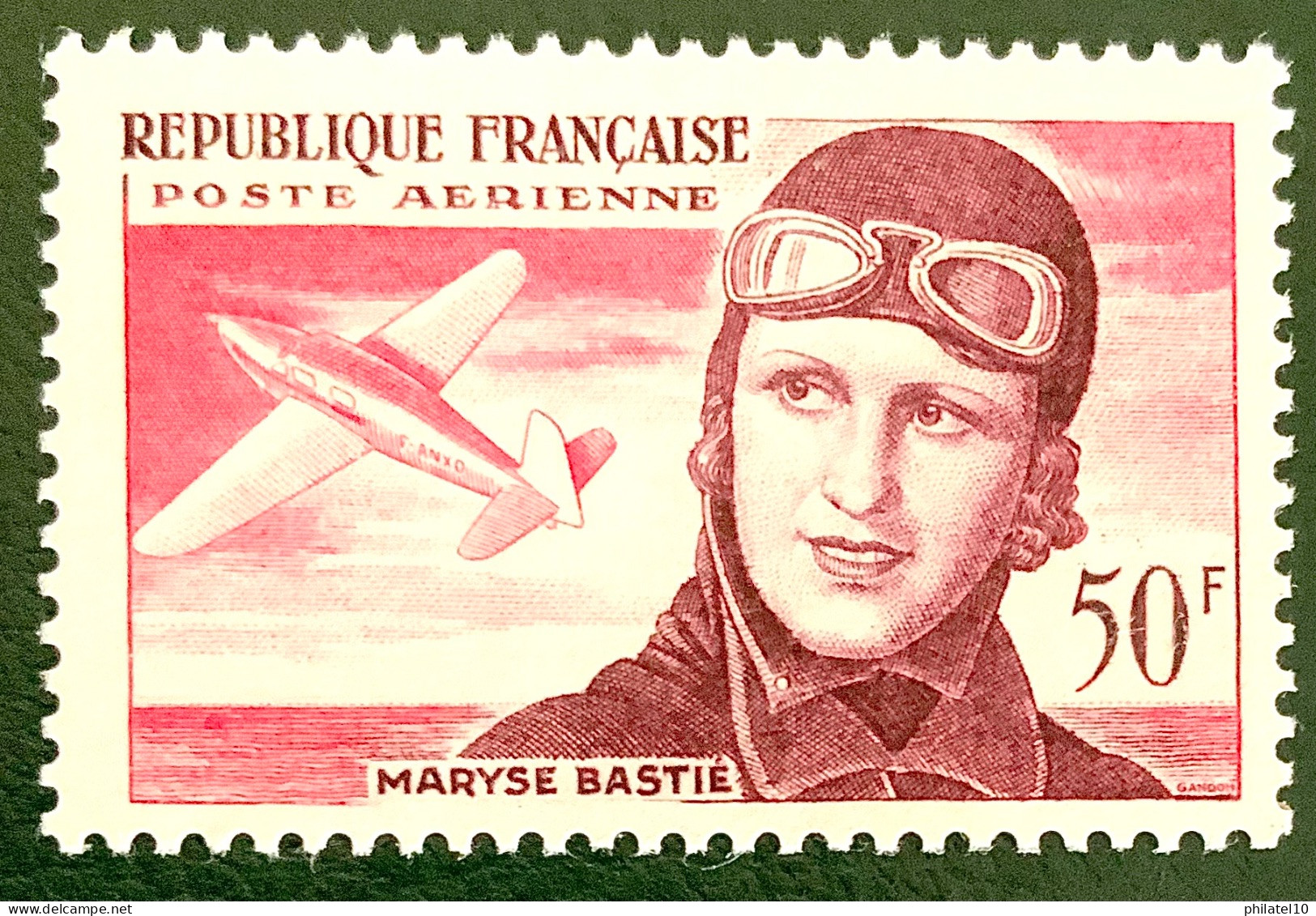 1955 FRANCE N 34 - POSTE AERIENNE - MARYSE BASTIE - NEUF** - 1927-1959 Neufs