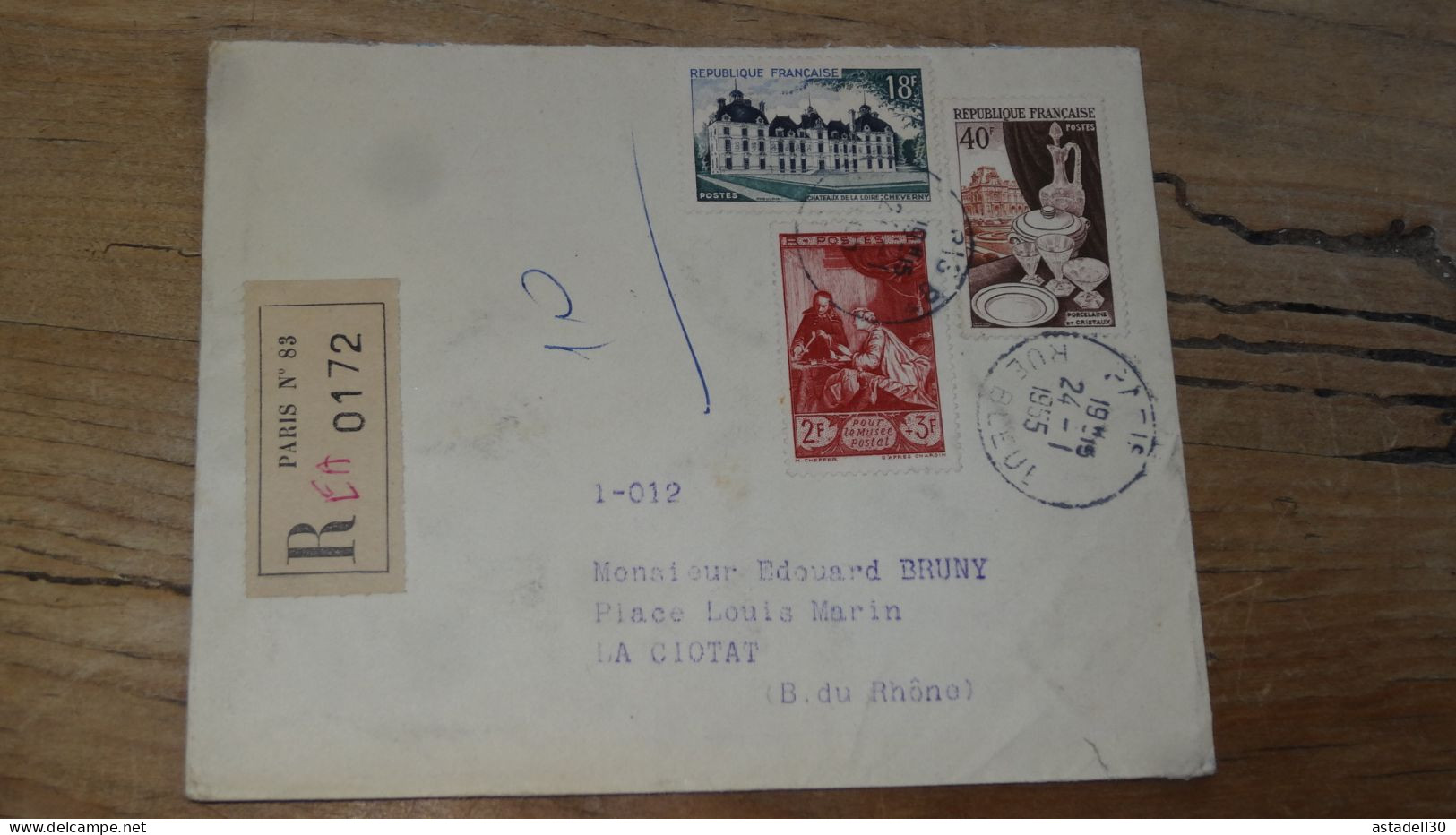 Enveloppe Recommandée PARIS Pour LA CIOTAT - 1955  ............BOITE1.......... 471 - 1921-1960: Periodo Moderno