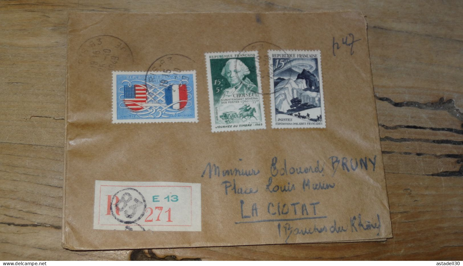 Enveloppe Recommandée PARIS Pour LA CIOTAT - 1949  ............BOITE1.......... 474 - 1921-1960: Période Moderne