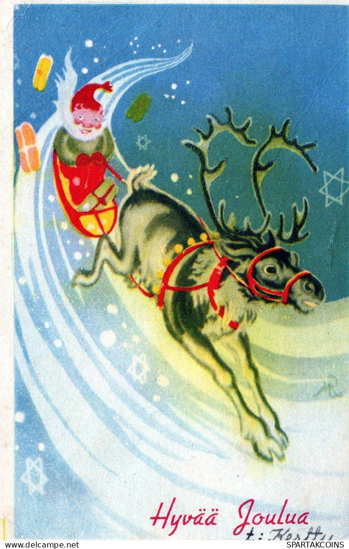 PÈRE NOËL Bonne Année Noël Vintage Carte Postale CPSMPF #PKG322.A - Santa Claus