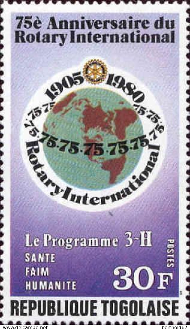 Togo (Rep) Poste N** Yv: 974/976 75.Anniversaire Du Rotary International - Togo (1960-...)