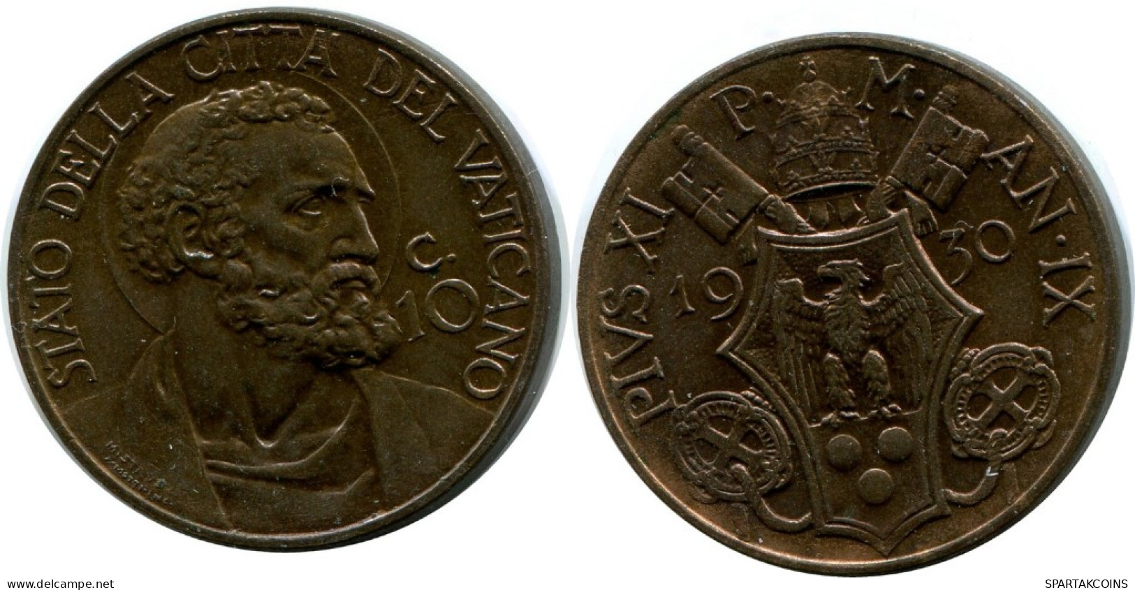 10 CENTESIMI 1930 VATICANO VATICAN Moneda Pius XI (1922-1939) #AH346.16.E.A - Vatican