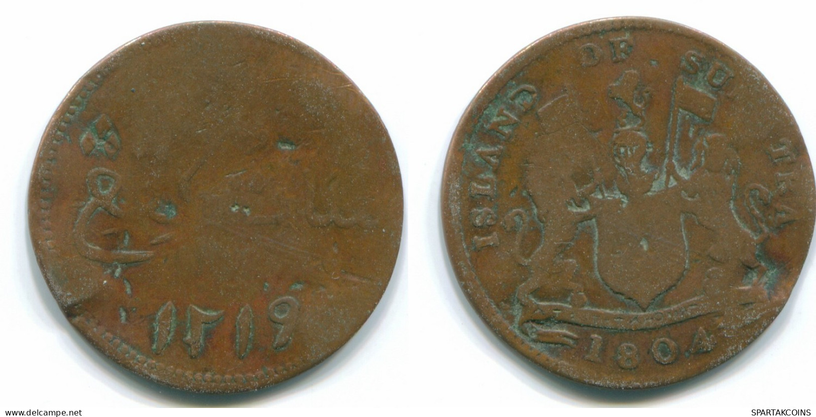 1 KEPING 1804 SUMATRA BRITISH EAST INDIES Copper Colonial Moneda #S11782.E.A - India
