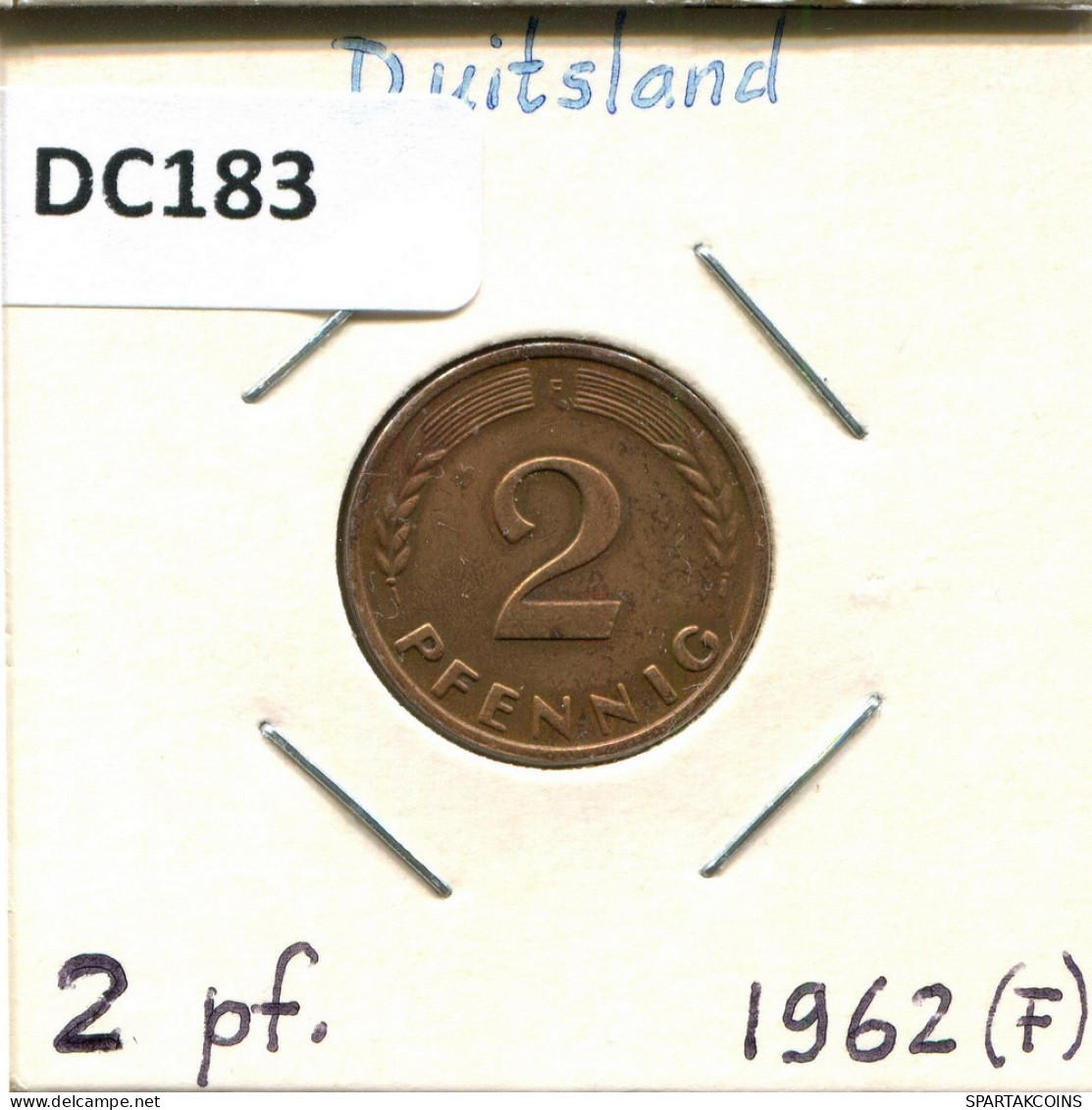 2 PFENNIG 1962 F BRD DEUTSCHLAND Münze GERMANY #DC183.D.A - 2 Pfennig