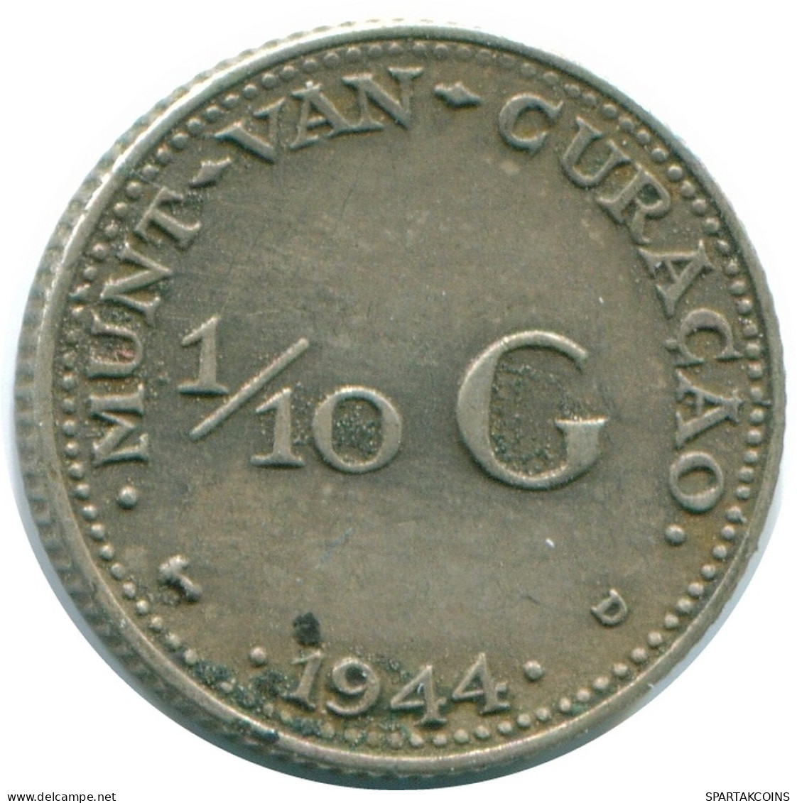 1/10 GULDEN 1944 CURACAO NÉERLANDAIS NETHERLANDS ARGENT Colonial Pièce #NL11822.3.F.A - Curacao