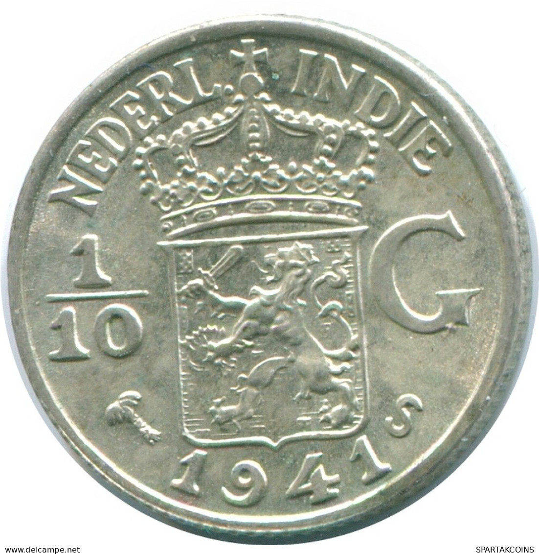 1/10 GULDEN 1941 S NETHERLANDS EAST INDIES SILVER Colonial Coin #NL13567.3.U.A - Dutch East Indies