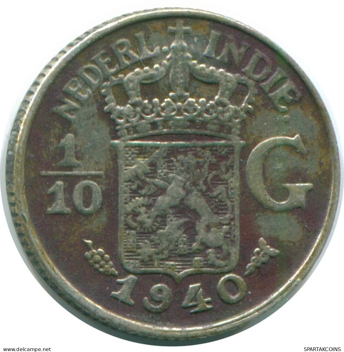 1/10 GULDEN 1940 NIEDERLANDE OSTINDIEN SILBER Koloniale Münze #NL13547.3.D.A - Indes Néerlandaises