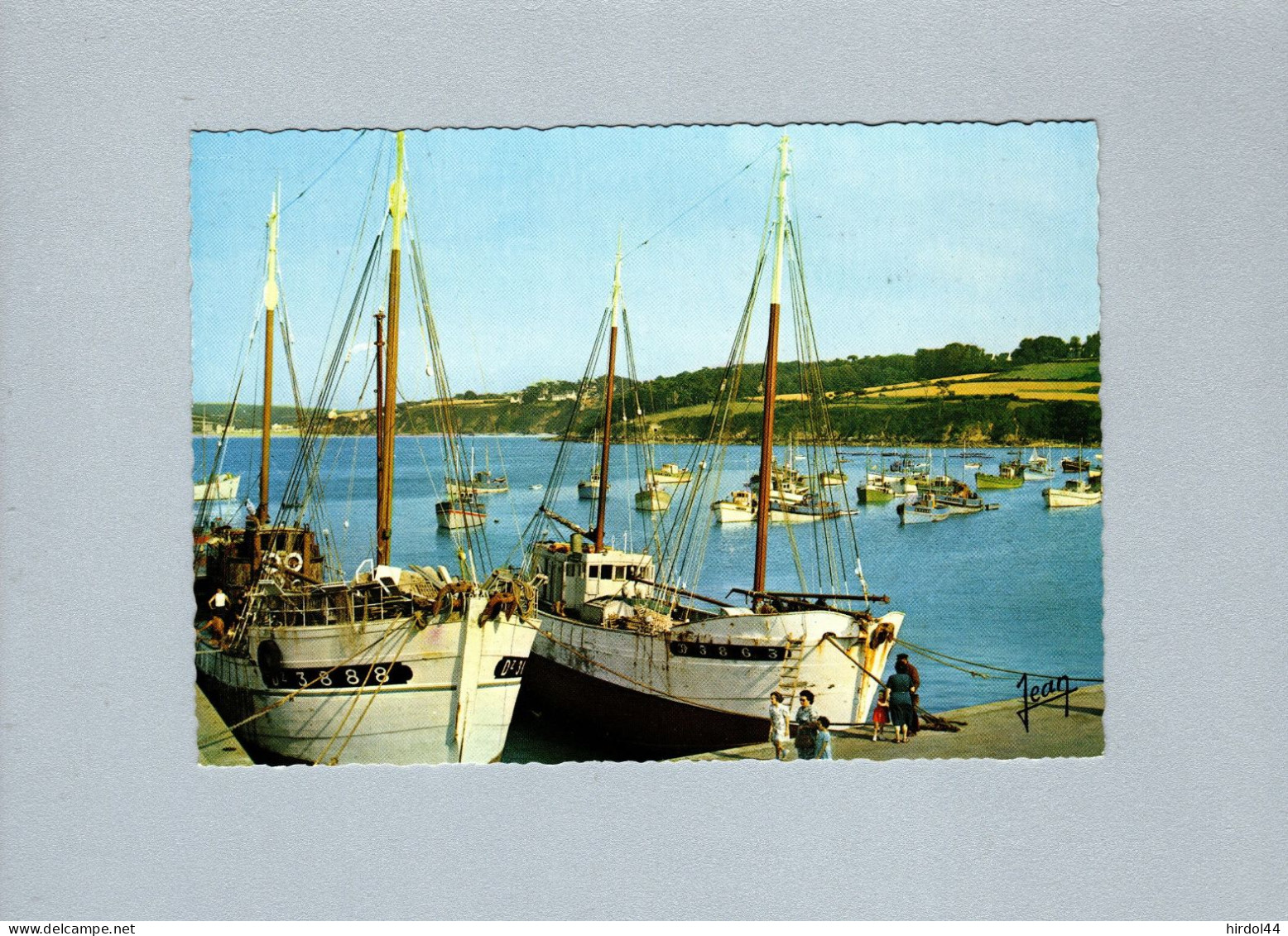 Douarnenez (29) : Vue Du Port, Mauritaniens à Quai, Au Fond, La Plage Du Ris Et Les Plormarc'h - Douarnenez