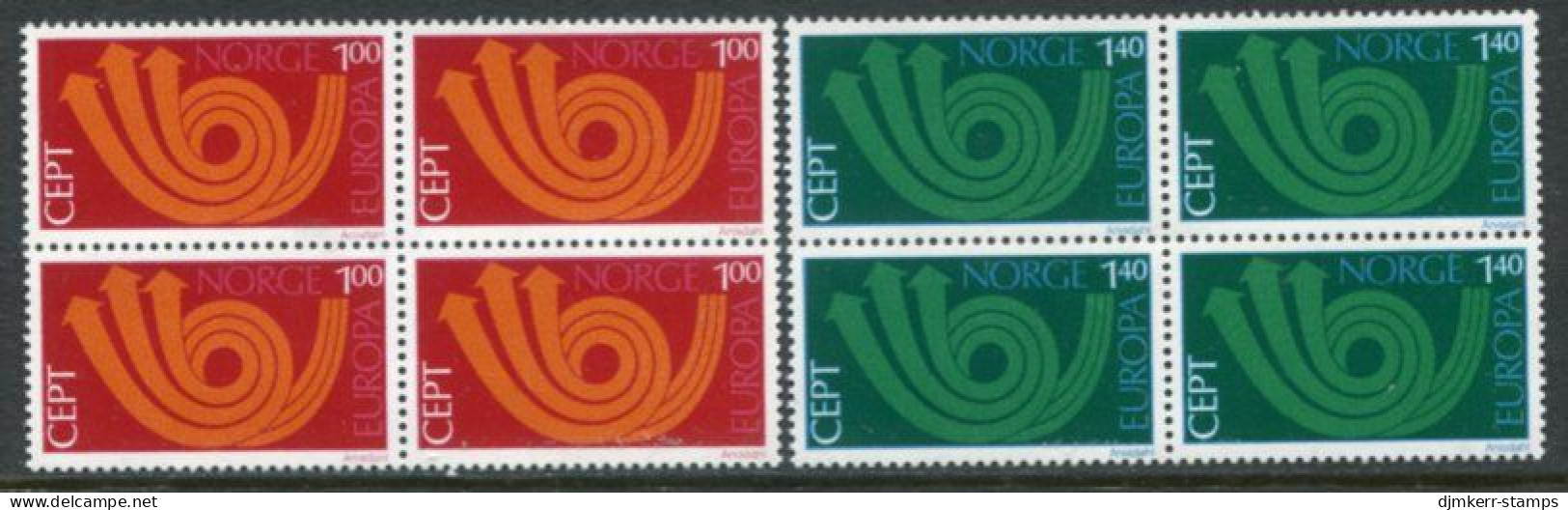 NORWAY 1973 Europa Blocks Of 4 MNH / **.  Michel 660-61 - Unused Stamps