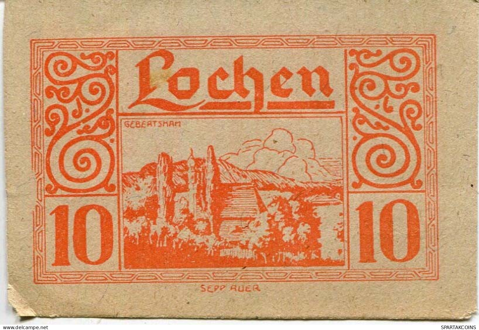 10 HELLER 1920 Stadt LOCHEN Oberösterreich Österreich Notgeld Papiergeld Banknote #PL714 - [11] Emissions Locales