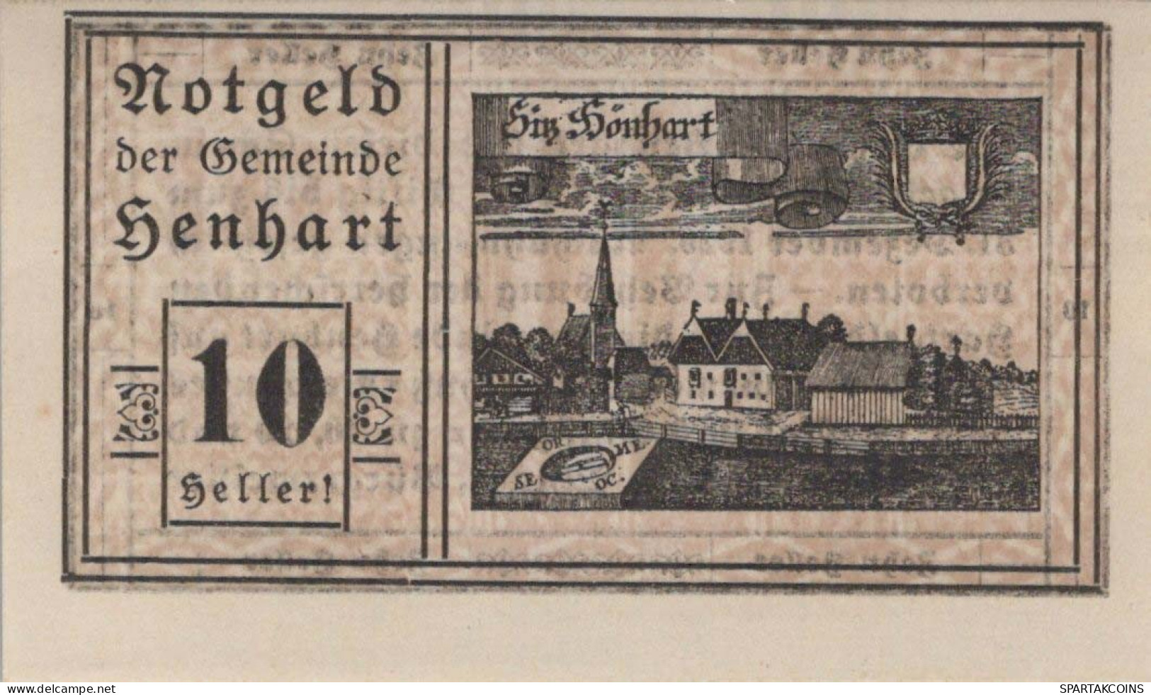 10 HELLER 1920 Stadt HENHART Oberösterreich Österreich Notgeld Papiergeld Banknote #PG584 - [11] Emisiones Locales