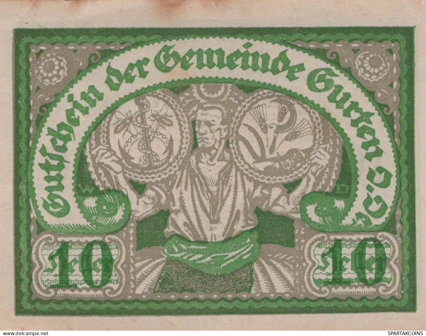 10 HELLER 1920 Stadt GURTEN Oberösterreich Österreich Notgeld Banknote #PI333 - [11] Emissions Locales