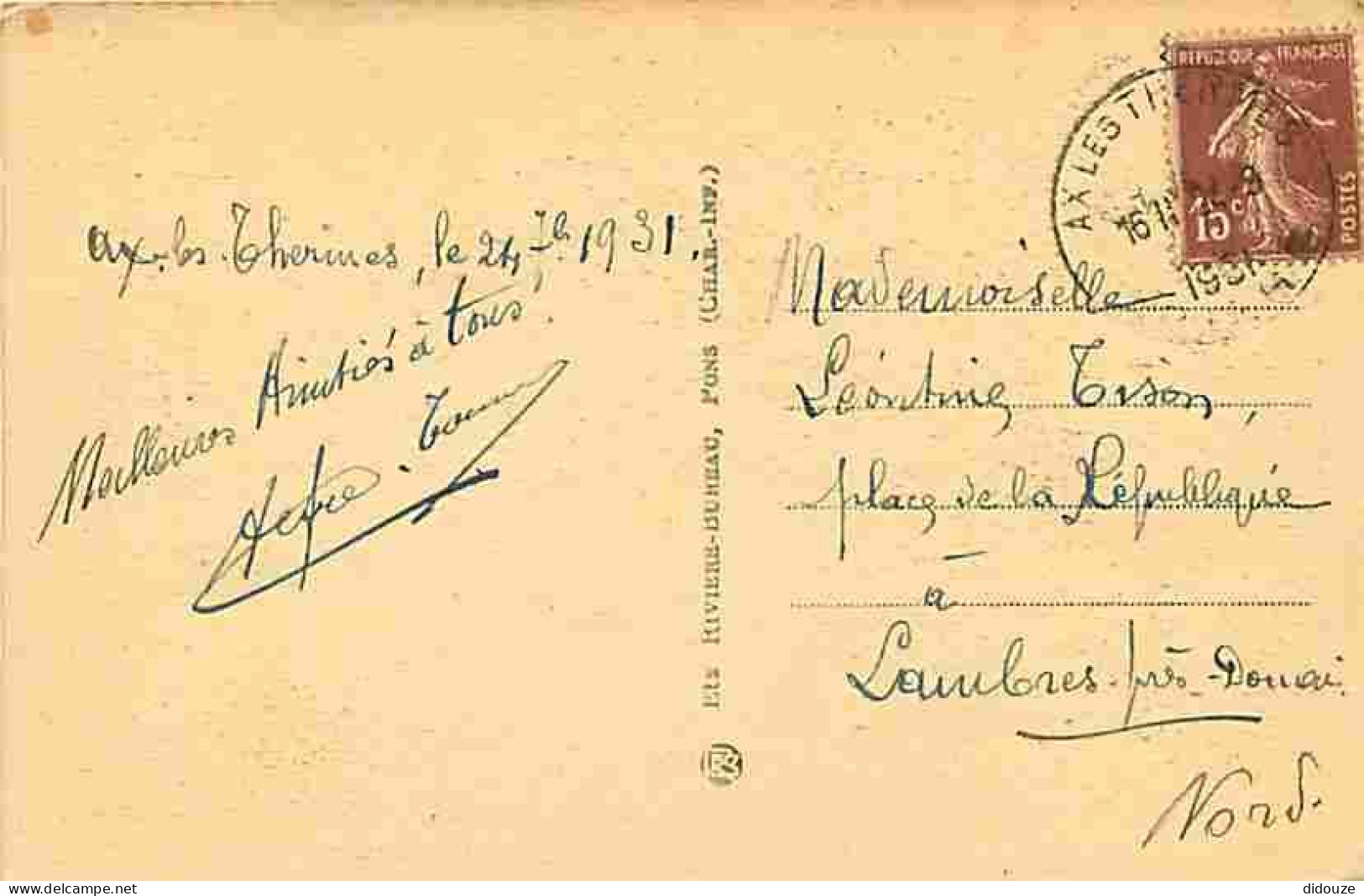 09 - Ax Les Thermes - Vue Générale - Oblitération Ronde De 1931 - CPA - Voir Scans Recto-Verso - Ax Les Thermes