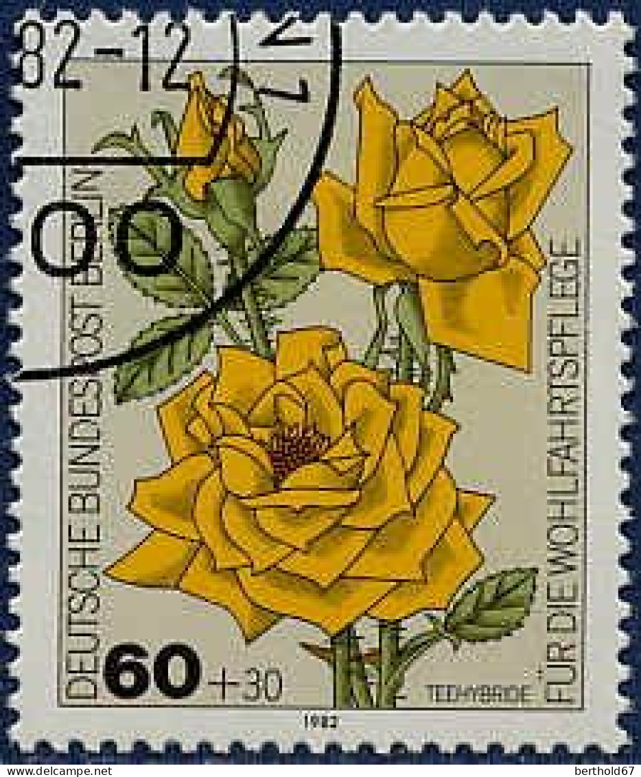 Berlin Poste Obl Yv:641/644 Bienfaisance Roses De Jardin (Beau Cachet Rond) - Usados