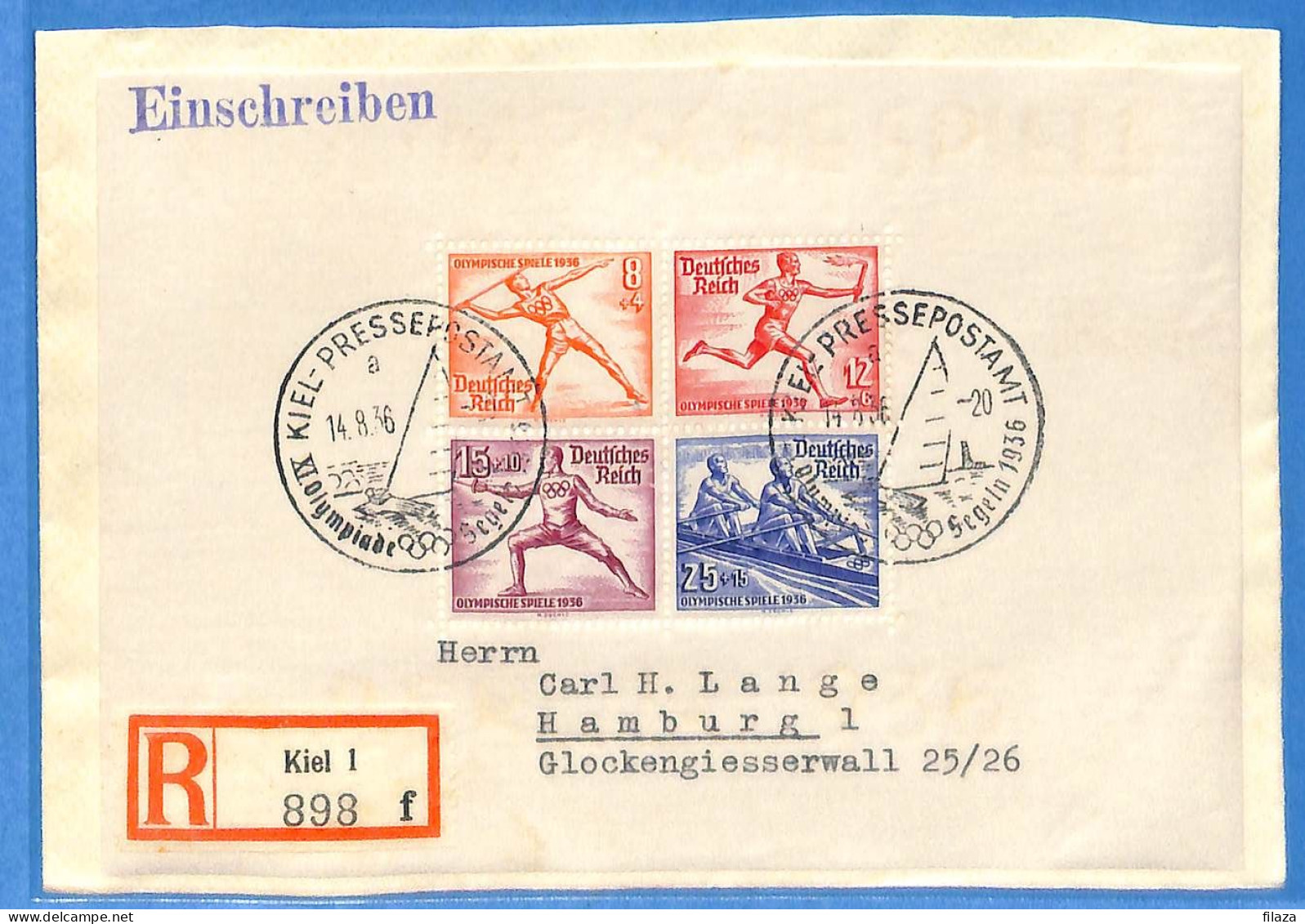 Allemagne Reich 1936 - Lettre Einschreiben De Kiel - G33160 - Lettres & Documents