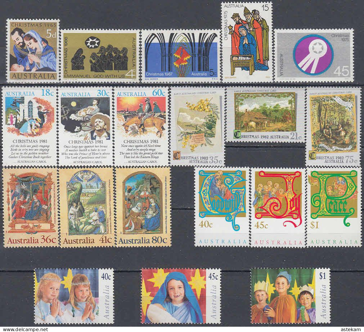 AUSTRALIA, NINE COMPLETE CHRISTMAS SERIES From DIFFERENT YEARS With GOOD QUALITY, *** - Mint Stamps