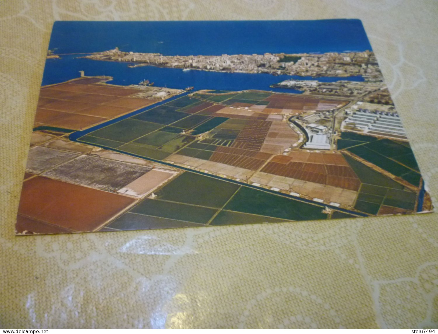 B866  Trapani Panorama Dall'aereo Viagiata Pieghina Angolo - Trapani