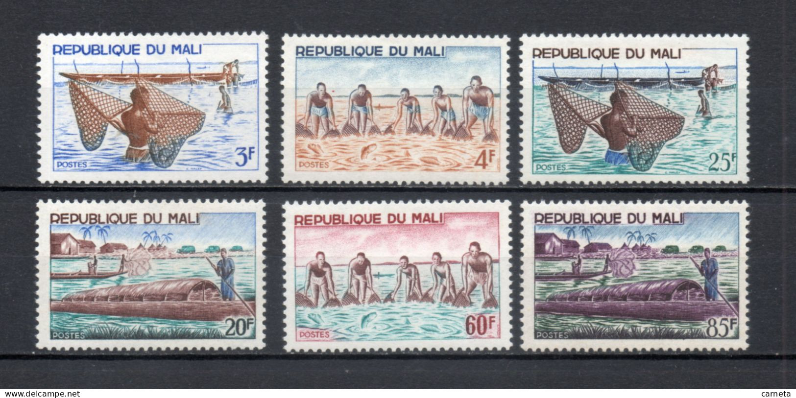 MALI  N° 90 à 95   NEUFS SANS CHARNIERE  COTE 6.00€    PECHE BATEAUX POISSON ANIMAUX FAUNE - Mali (1959-...)