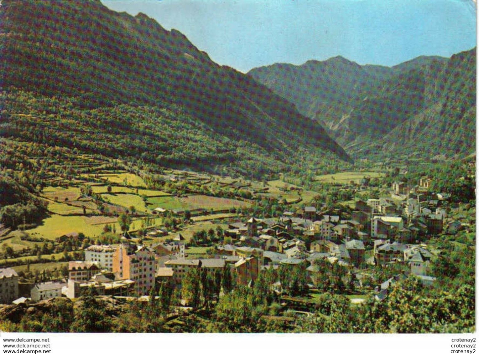 Valls D'Andorra N°1141 ANDORRE La Vella Vue Générale Claverol De 1968 VOIR TIMBRE - Andorre