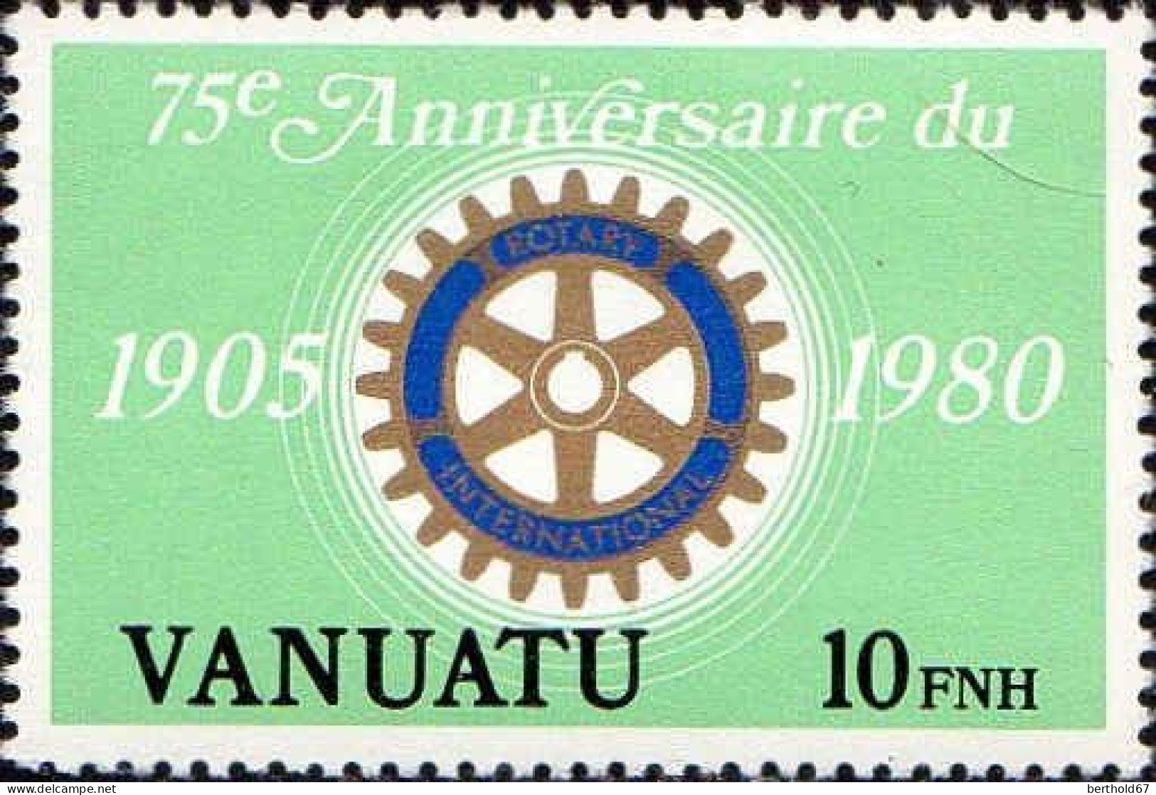 Vanuatu Poste N** Yv:609/610 75.Anniversaire Du Rotary International Légende Française - Vanuatu (1980-...)