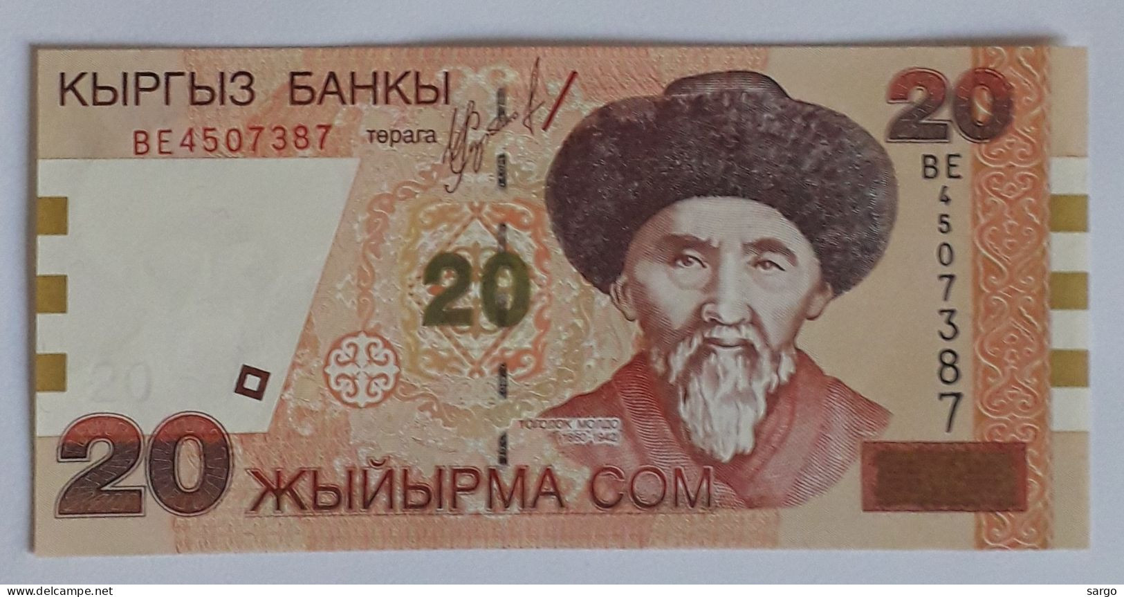 KYRGYZSTAN -  20 SOM - P 19 (2002) - UNC - BANKNOTES - PAPER MONEY - CARTAMONETA - - Kyrgyzstan