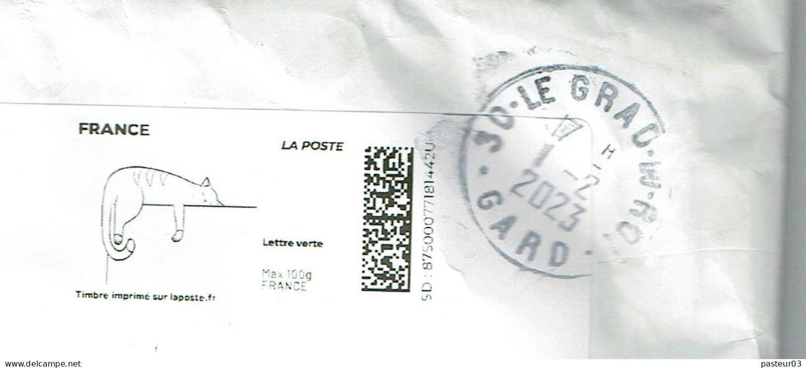 Lettre Expédiée Du Grau Du Roi Le 01-02-2023 Affranchie Avec Timbre Pris Sur Le Site De La Poste Thème Chats - Cartas & Documentos
