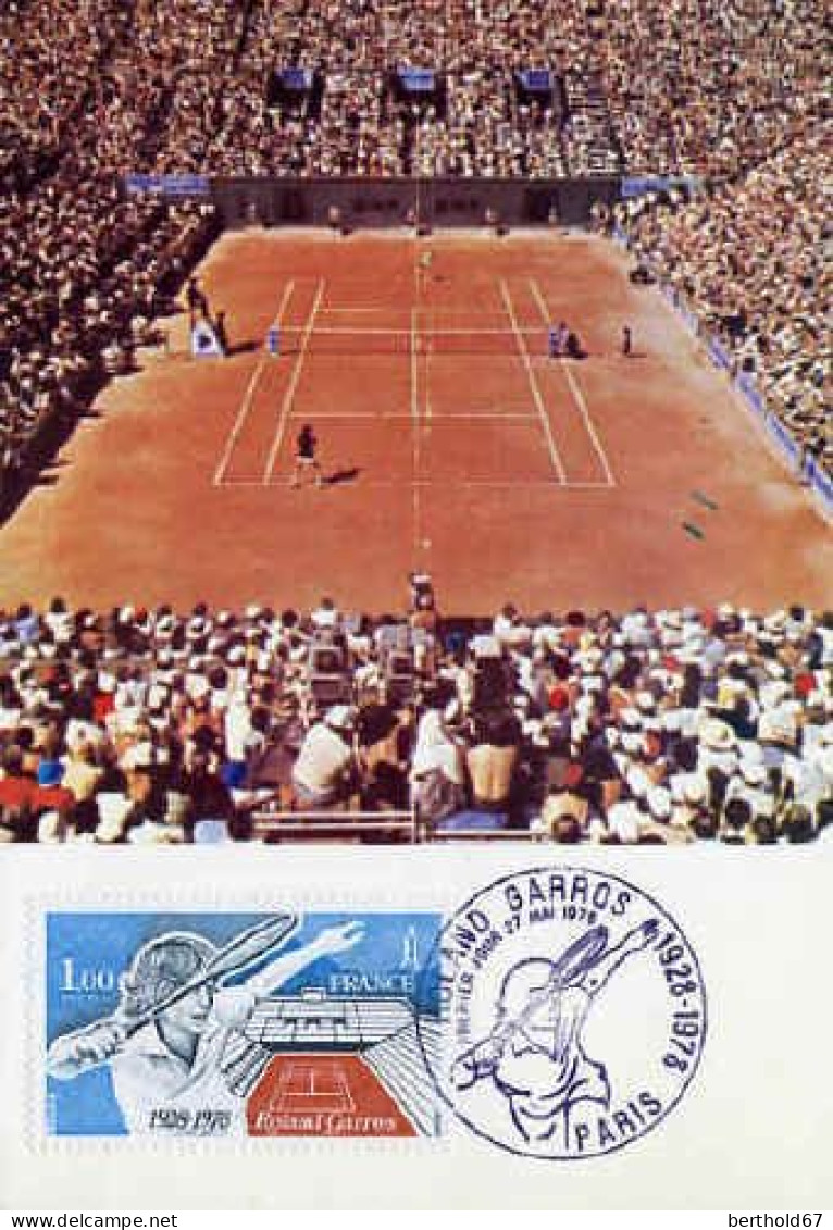 France Cmax Yv:2012 Mi:2102 Stade Roland Garros Paris 27-5-78 Cmax - 1970-1979