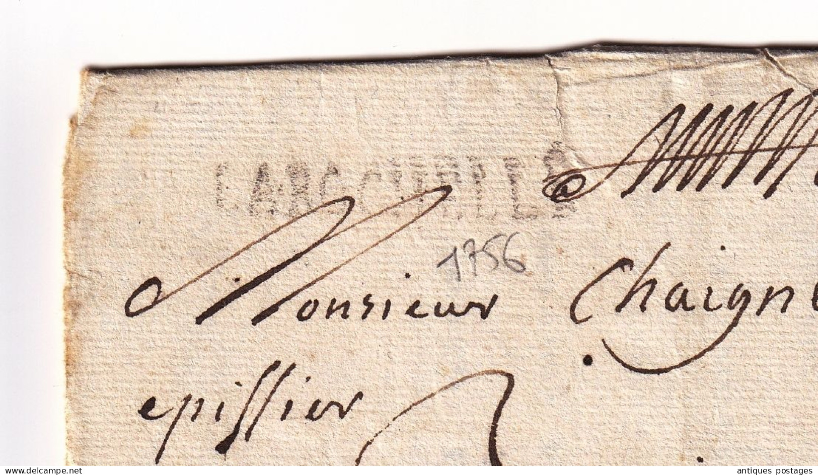 Lettre 1756 La Rochelle Gilbert Charente-Maritime Avec Correspondance Pour Niort Deux-Sèvres Jean Chaigneau Epicier - 1701-1800: Precursors XVIII