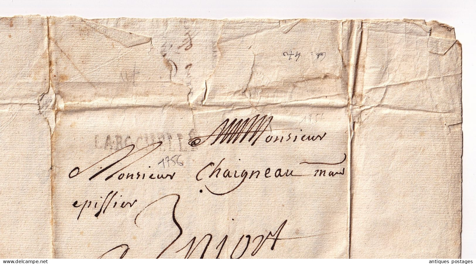 Lettre 1756 La Rochelle Gilbert Charente-Maritime Avec Correspondance pour Niort Deux-Sèvres Jean Chaigneau Epicier