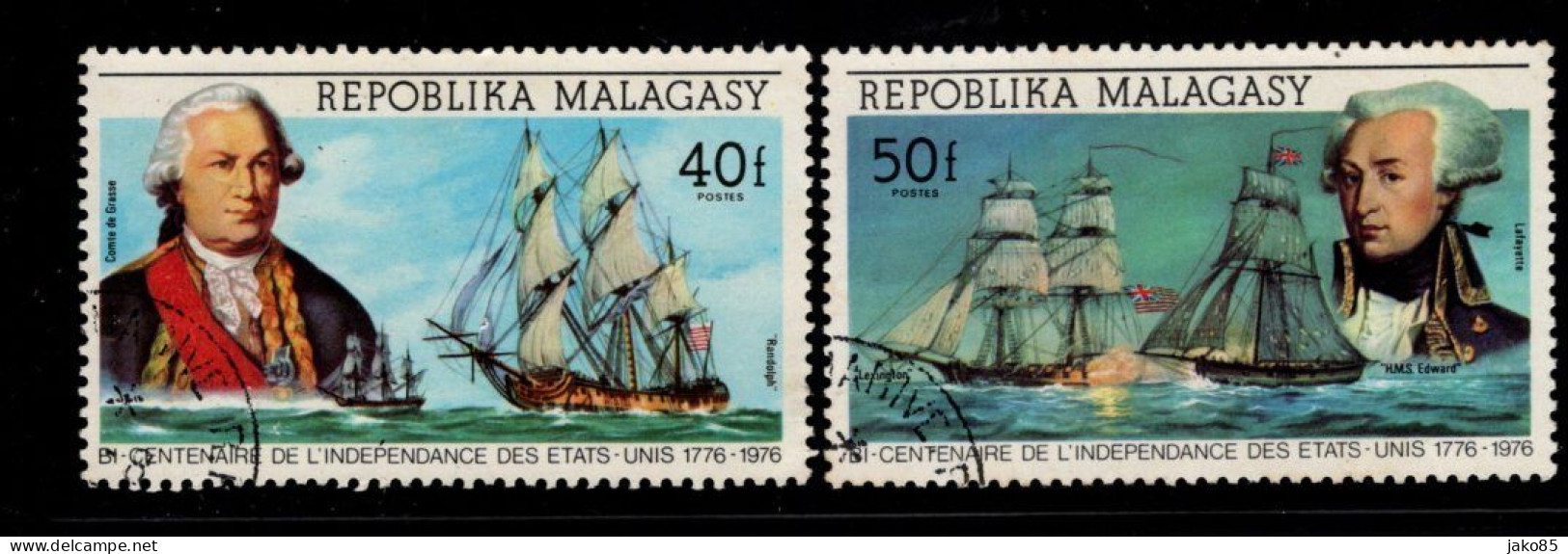 - MADAGASCAR - 1975 - YT N° 560 / 561 - Oblitérés  - Indépendance EU - Madagascar (1960-...)