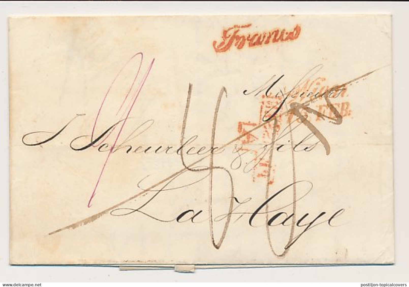 Wien Oostenrijk - Den Haag 1849 - Franco - Pruissen A = Arnhem - ...-1852 Prephilately