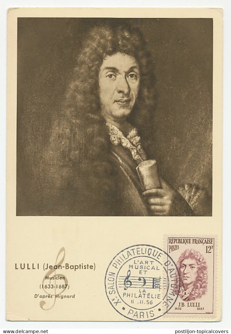 Maximum Card France 1956 Jean Baptiste Lully - Composer - Musica