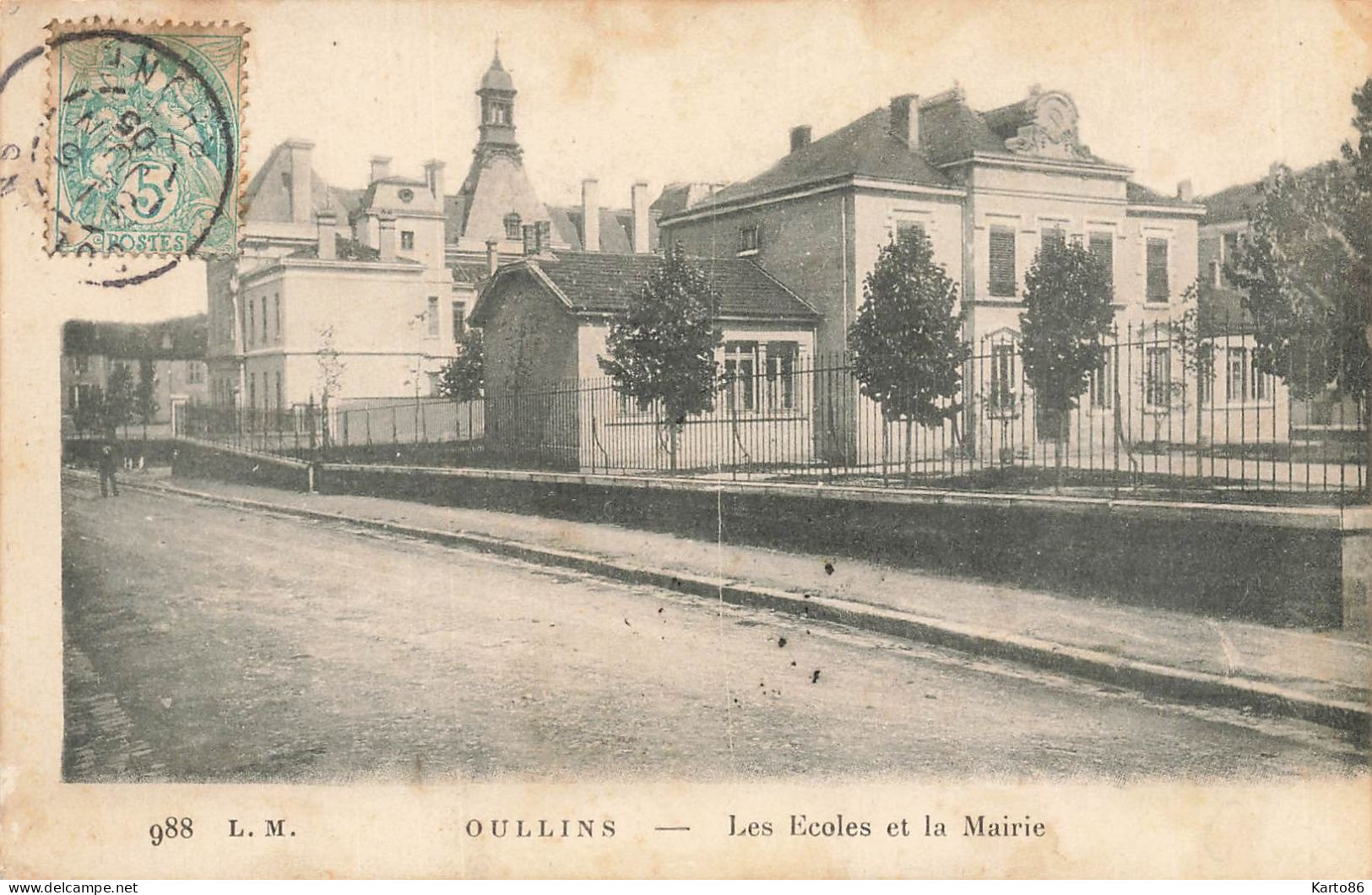 Oullins * Rue , Les écoles Et La Mairie * Groupe Scolaire - Oullins