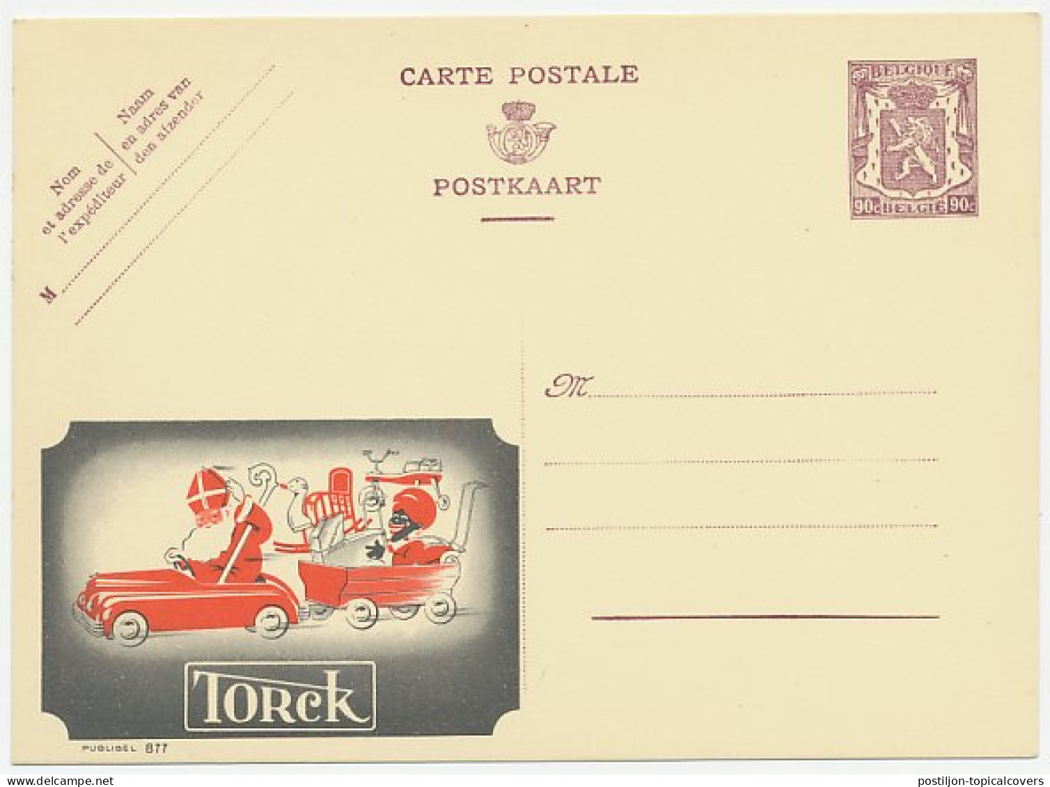 Publibel - Postal Stationery Belgium 1948 St. Nicholas - Black Piet - Torck - Other & Unclassified