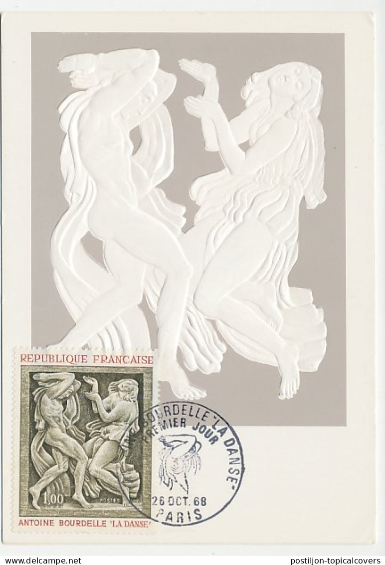 Maximum Card France 1968 The Dance - Antoine Bourdelle - Dans