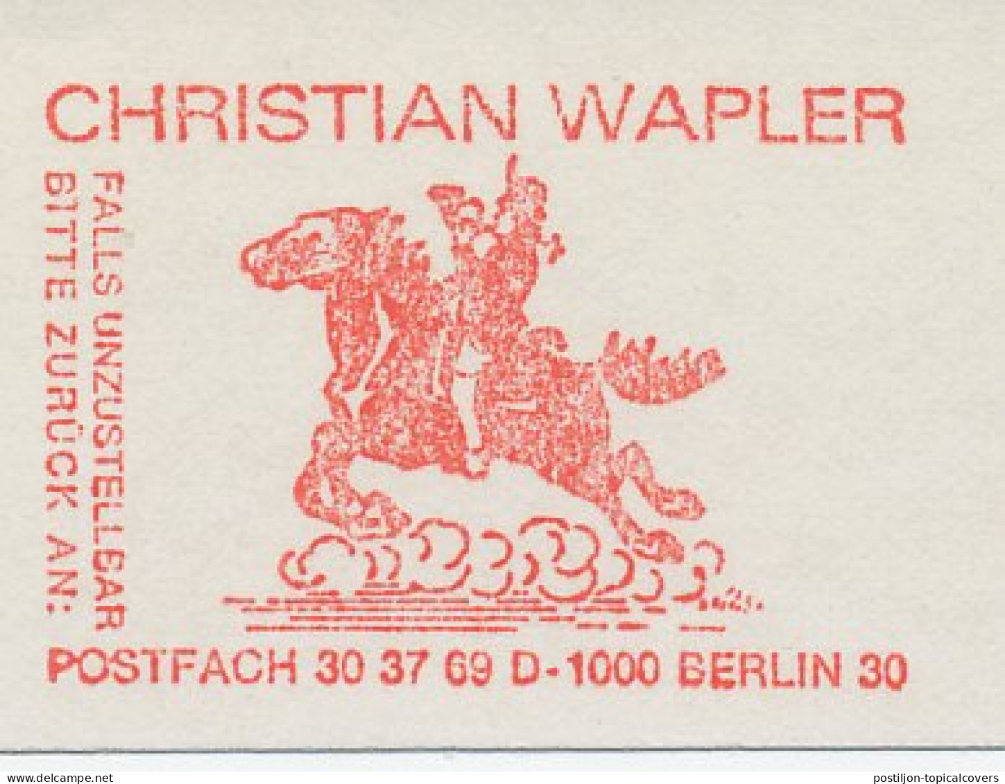 Meter Cut Germany 1984 Postillion - Postman - Horse - Autres & Non Classés