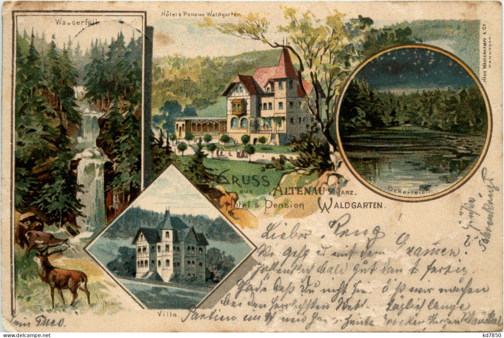 Gruss Aus Altenau - Hotel Waldgarten - Litho - Altenau