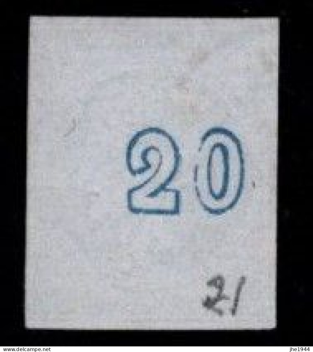 Grece N° 0021 Tête De Mercure Bleu 20 L Chiffre 20 Au Verso - Usati
